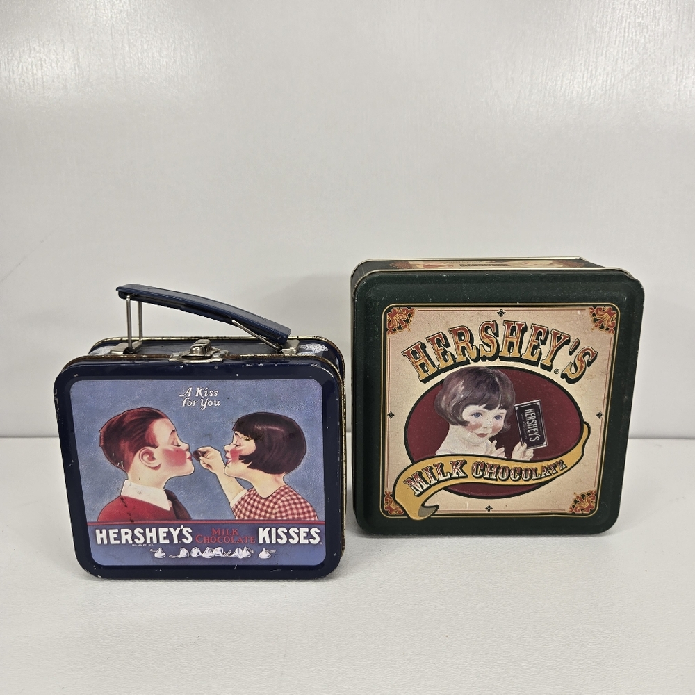 Vintage Hershey’s‎ Milk Chocolate Tin Lunch Box Bundle Collectible Empty